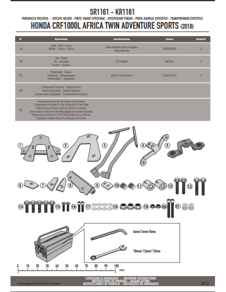SR1161 Attacco posteriore bauletto MONOKEY® o MONOLOCK®