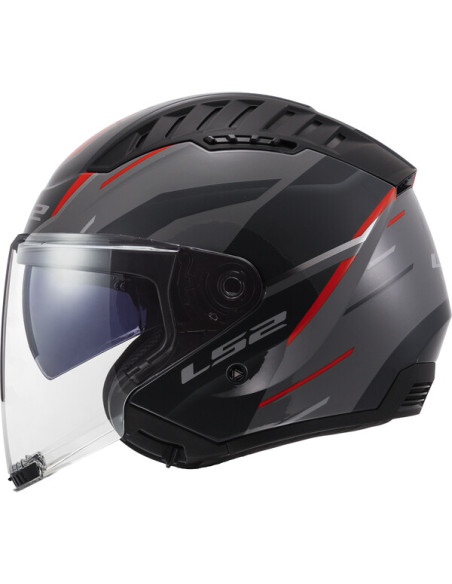 Casco Jet OF600 COPTER II DISTON Grigio Rosso