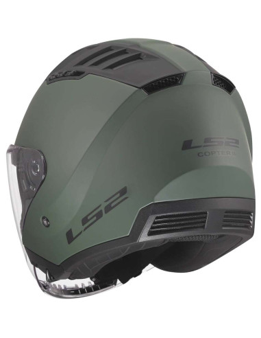 Casco Jet LS2 OF600 COPTER II SOLID Verde Militare